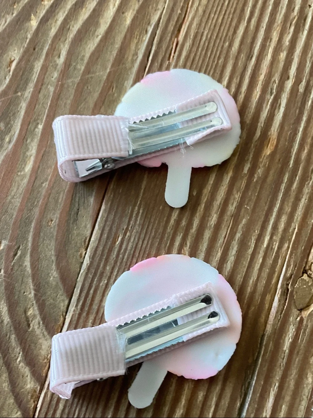 Kids Lollipop Hair Clips in White, Pink, Yellow & Orange - handmade